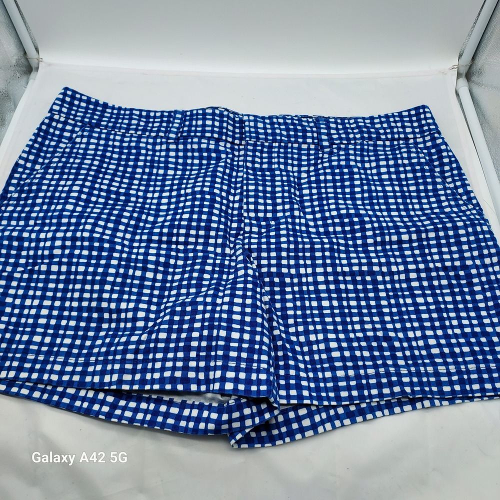 Tommy Hilfiger Women's Size 16 Blue White Gingham Check‎ Shorts Cotton Casual